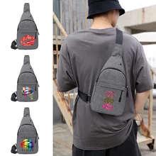 

Trend Men's Shoulder Chest Bag Canvas Sport Crossbody Chest Bag for Men Daily Picnic Outdoor Travel Package Mobile Phone Bag