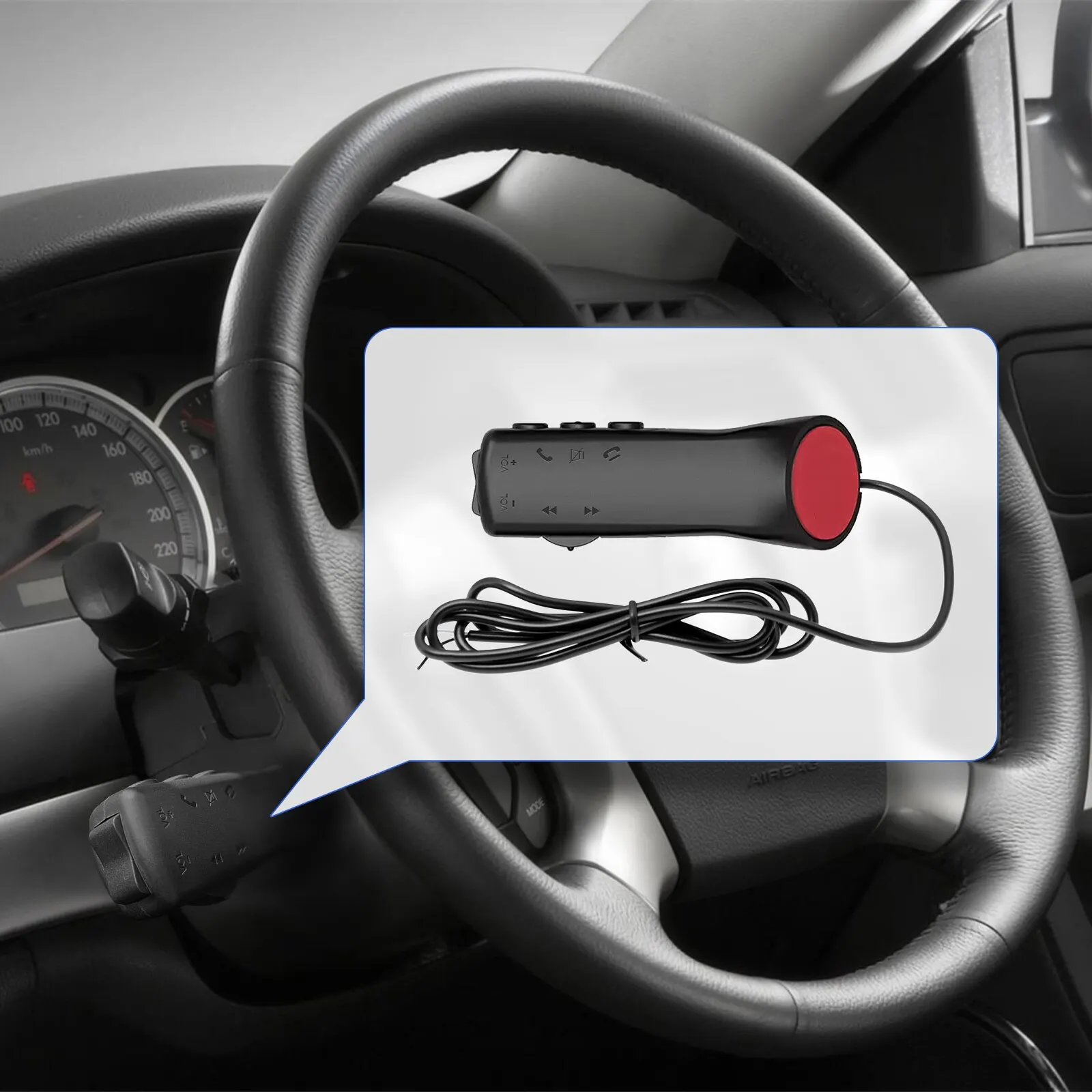 Steering Wheel Control Button Steering Wheel Remote Control 7 Key for Car Radio DVD GPS Multimedia Navigation