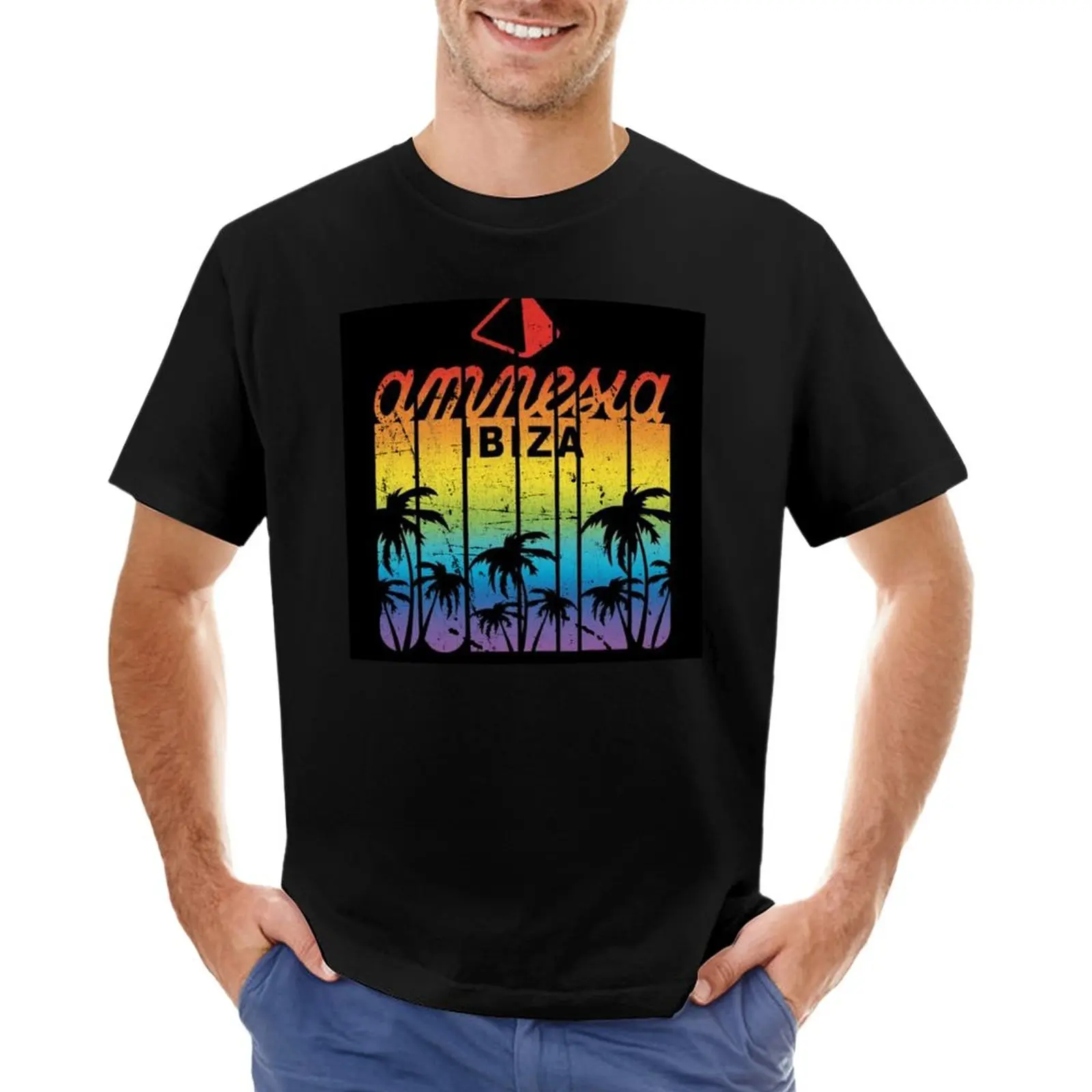 Amnesia Ibiza Club: Modello Palm Trees Vintage Legend Club Of La French Touch T-Shirt Per Un Ragazzo Mens Graphic T-Shirt Pack