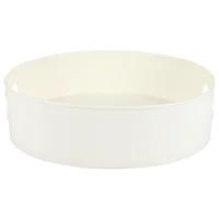 Rotating Tray Turntable Kitchen Storage Containers for Spice Jar Food Snack Tray Non Slip Dried Storage Plate, White 2