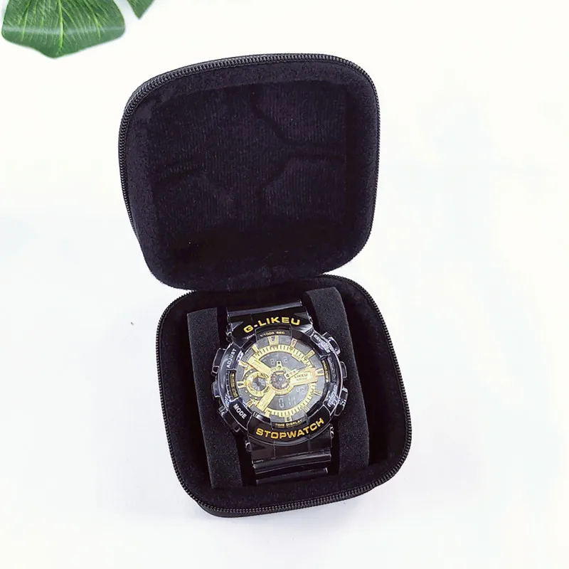 1pc 2 Card Position Hard Shell Watch Storage Box, Travel Storage Bag, Hard Shell, Portable Anti-pressure, Ideal choice for Gifts