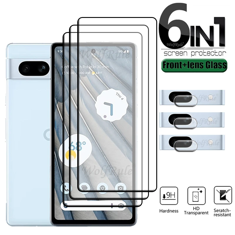 6-In-1 Per Google Pixel 7A Glass Pixel 7A Vetro Temperato 9H Full Cover Glass Screen Protetor Google Pixel 6 7 A 6A 7A Lens Glass
