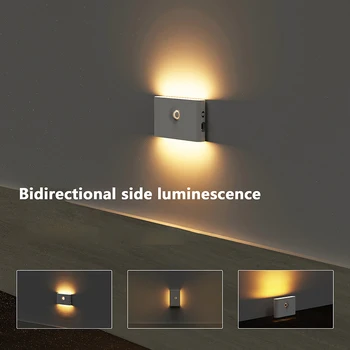 스마트 모션 센서 야간 조명 충전식 무선 마그네틱 LED 유도 램프, 벽 홈 침실 주방 계단, 1PC