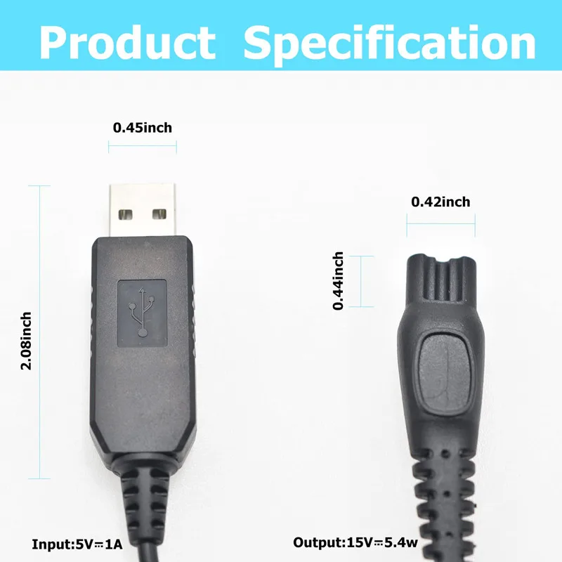 HQ8505 15V Razor USB Charger Cable for Philips Electric Shaver - Main Image