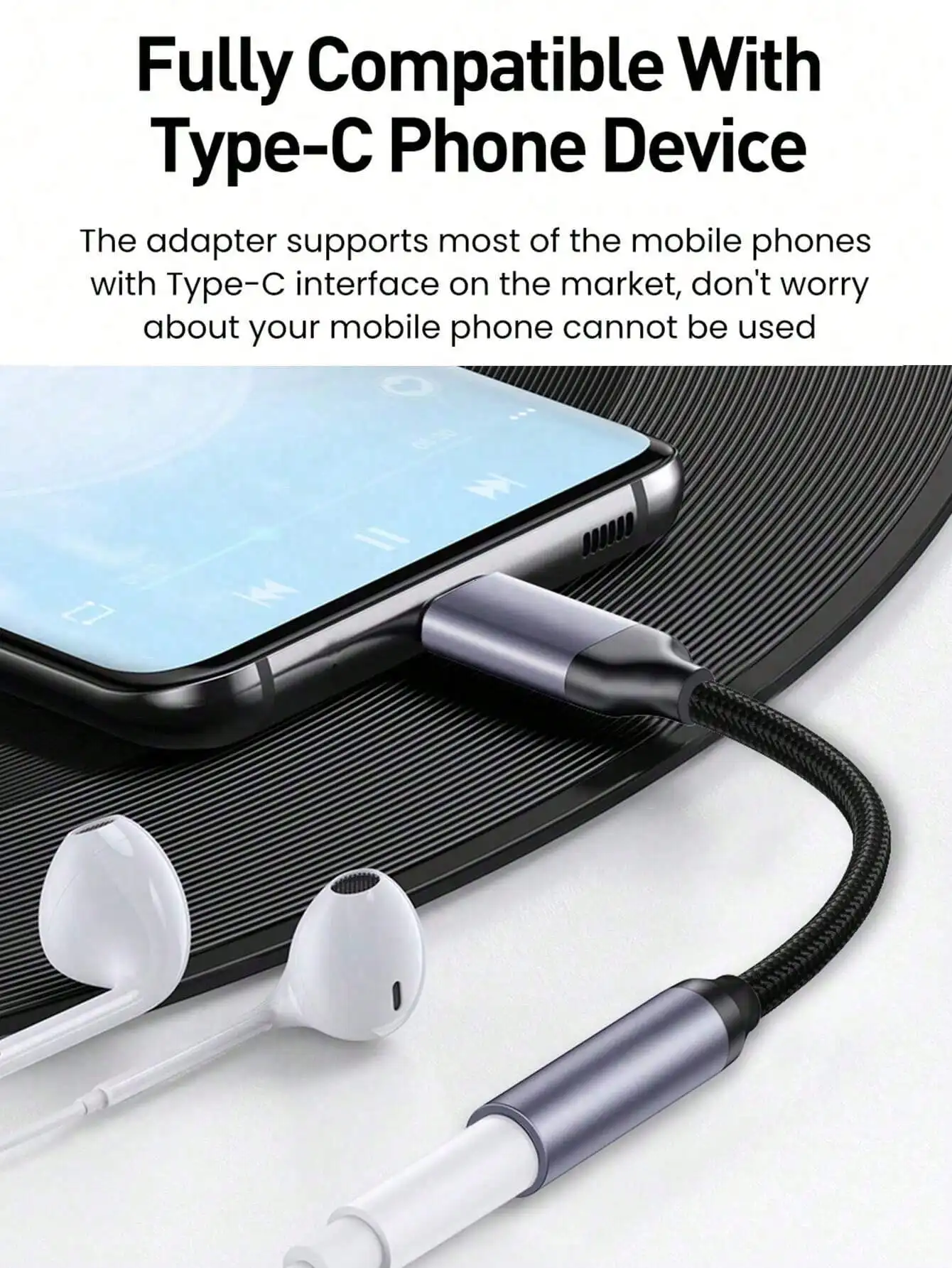 USB Type C to 3.5mm Female Headphone Jack Adapter USB C to 3.5 mm Aux Audio Dongle Cable Cord Compatible with iPhone 16 Pro Max