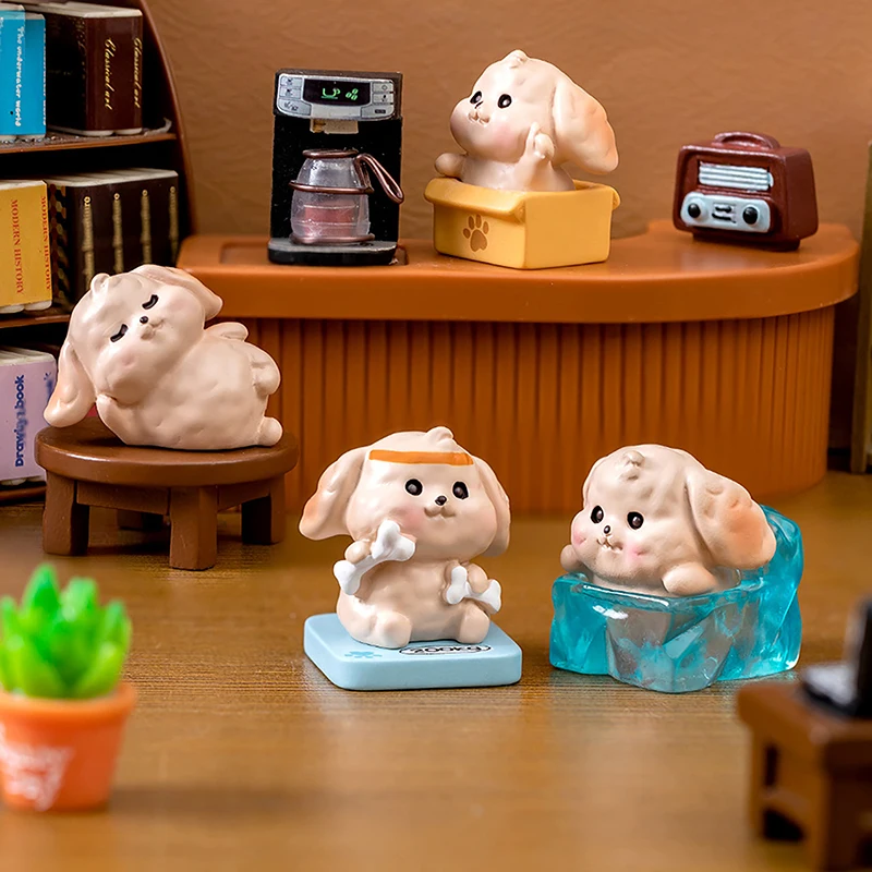 

Miniature Cartoon Dog Micro Landscape Resin Ornaments For Home Decoration Kawaii Animal Puppy Figurine Desk Room Decor Gift