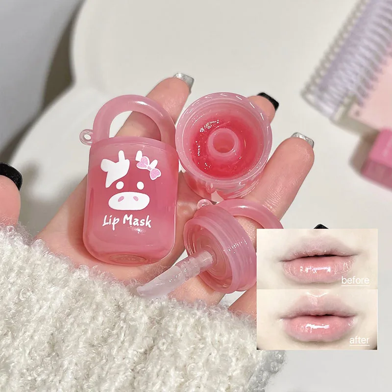 Lip Oil Night Sleep Maintenance Care Peach Jelly Lip Balm Moisturizing Long Lasting Anti-Cracking Plumper Korean Cosmetics