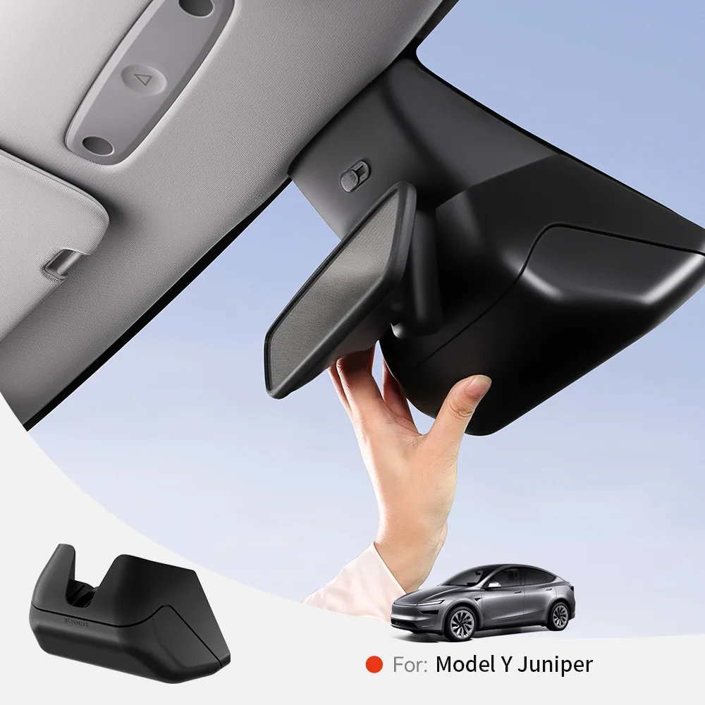 YZ Car Glasses Case Sunglasses Holder for Tesla model y juniper 2025-2026 Internal flocking rearview glasses Storage Box