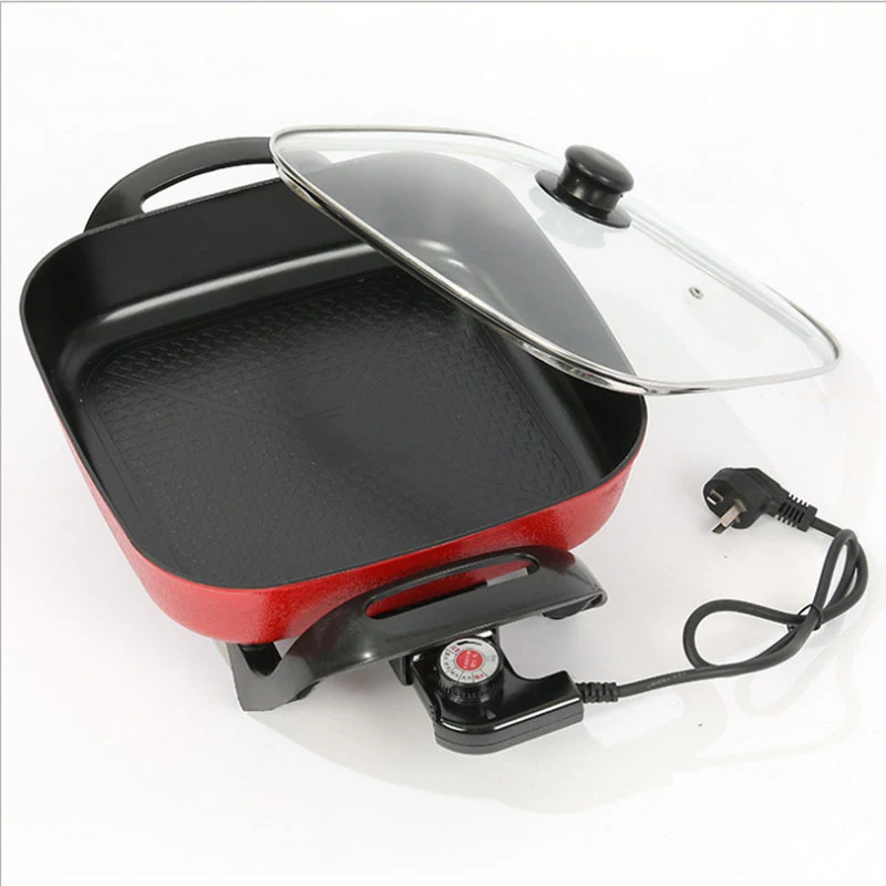 Multi functional household square pot instant hot pot electric hot pot no oil smoke gift student dormitory hot pot 4