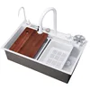 Nano White Stainless Steel Kitchen Sink Multifuctional Sink Waterfall Kitchen Faucets with Drainer Kitchen Novel Accessories 6