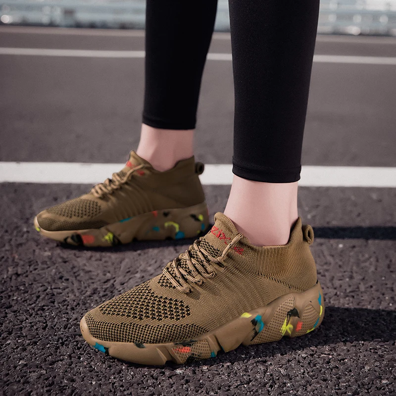 Women's Lightweight Running Sneakers Girls Gym Comprehensive Sports Jogging Walking Casual Sock Shoes Breathable Comfortable