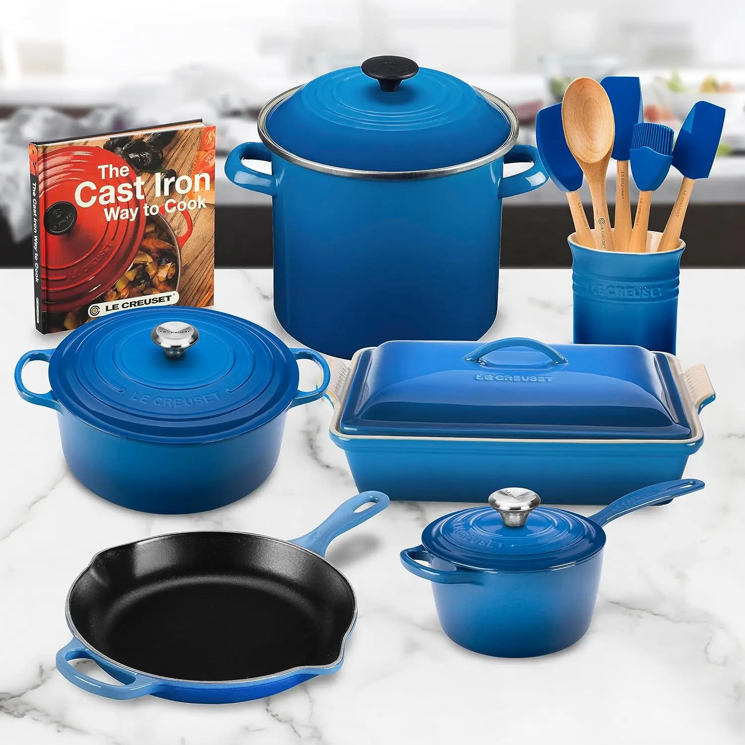 Cookware Sets 16 Piece Cookware Set Enameled cast iron cookware provides even heat distribution and superior heat retention