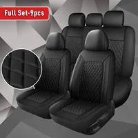 All-Season Quilted Faux Leather Car Seat Covers Universal Fit Most Cars 1