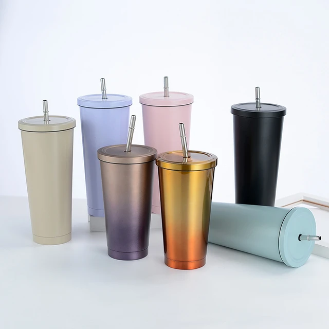 Stainless Steel Cups Lids Straws  Stainless Steel Double Insulation Cup -  Stainless - Aliexpress