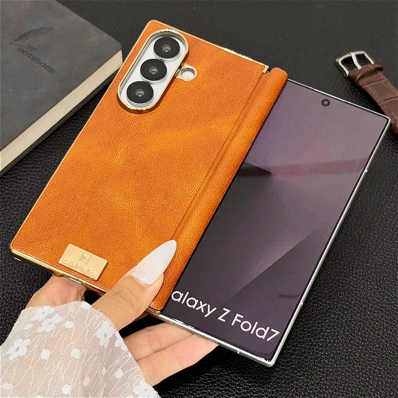 Luxury PU Leather Case with Electroplated Hinge Cover - 2-Piece Set