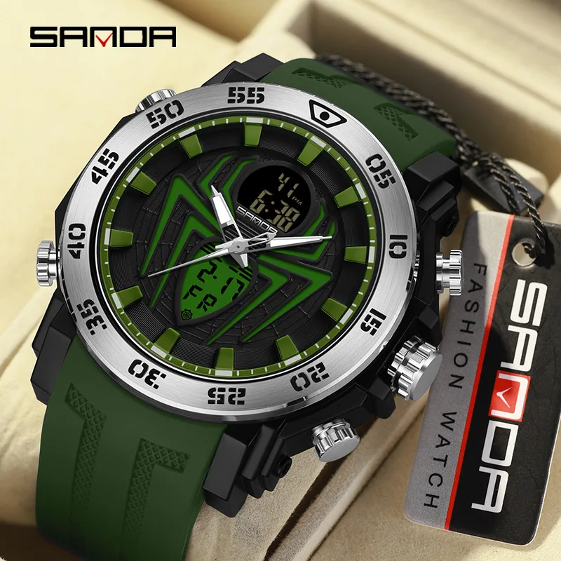 

SANDA Men's Watches Sport Military Quartz Watch 50M Waterproof Wristwatch for Male Clock Stopwatch Relogios Masculino 6111