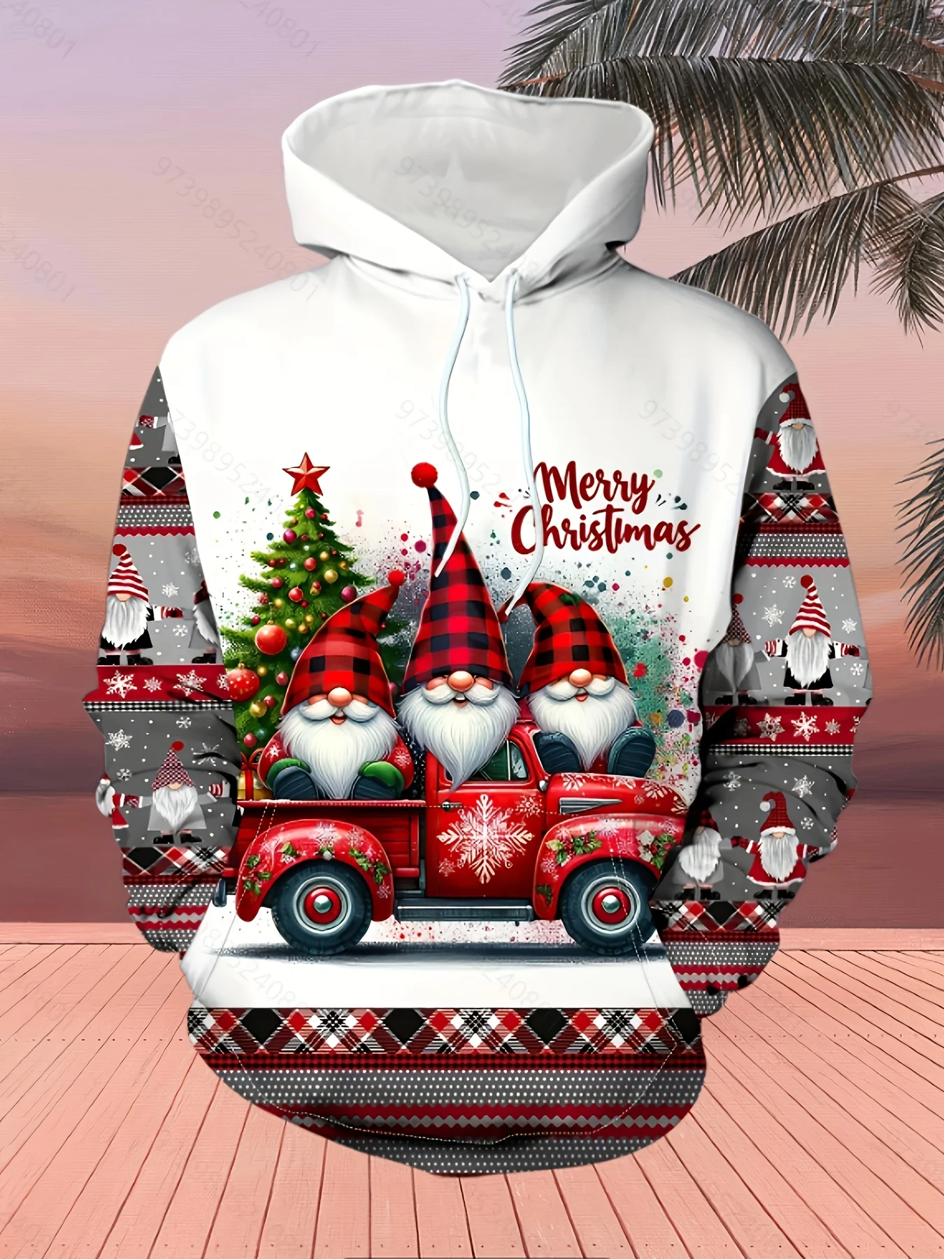 thumbnail image 1 of Sudadera con capucha y estampado 3D para hombre con temática navideña, sudaderas con cordón, ropa deportiva de manga larga, ropa para hombre con gráficos divertidos, 1 of 5