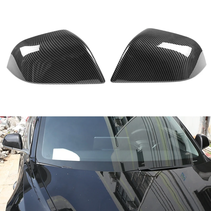 

1 Pair Rearview Mirror Cover Carbon Fiber Side Rear View Mirror Cover Caps For Tesla Model Y 2020-2121