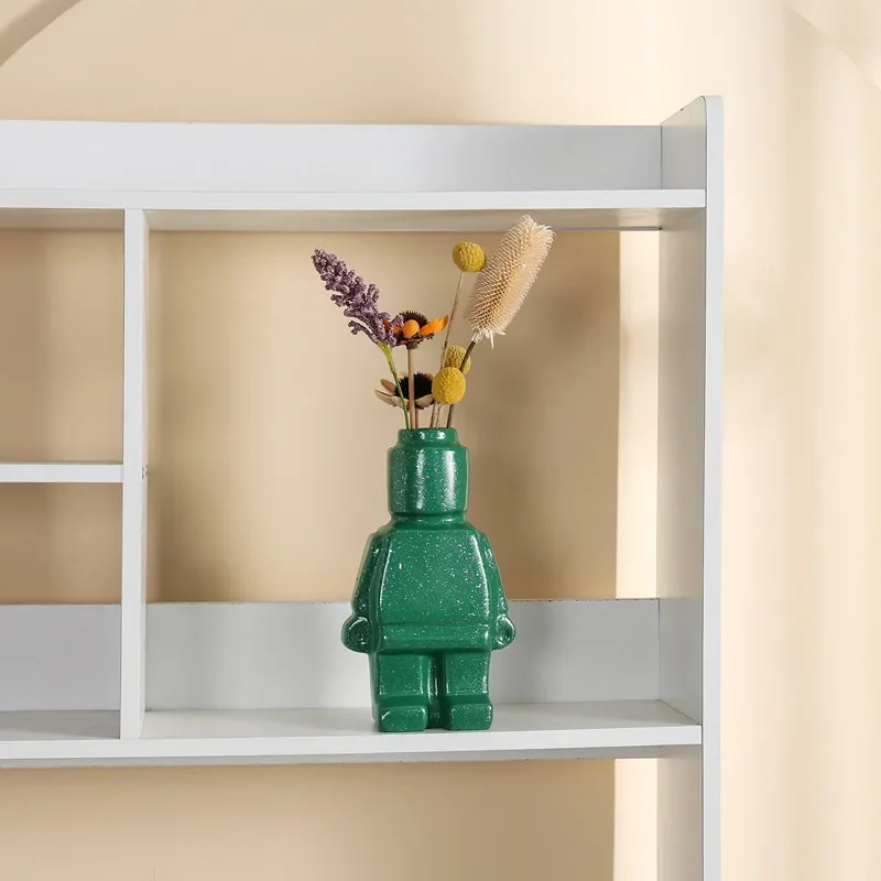 European Resin Statue for Living Room, Creative Block Man, TV Cabinet, Desktop Flower Vase, Modern Home Decoration Accessories 4