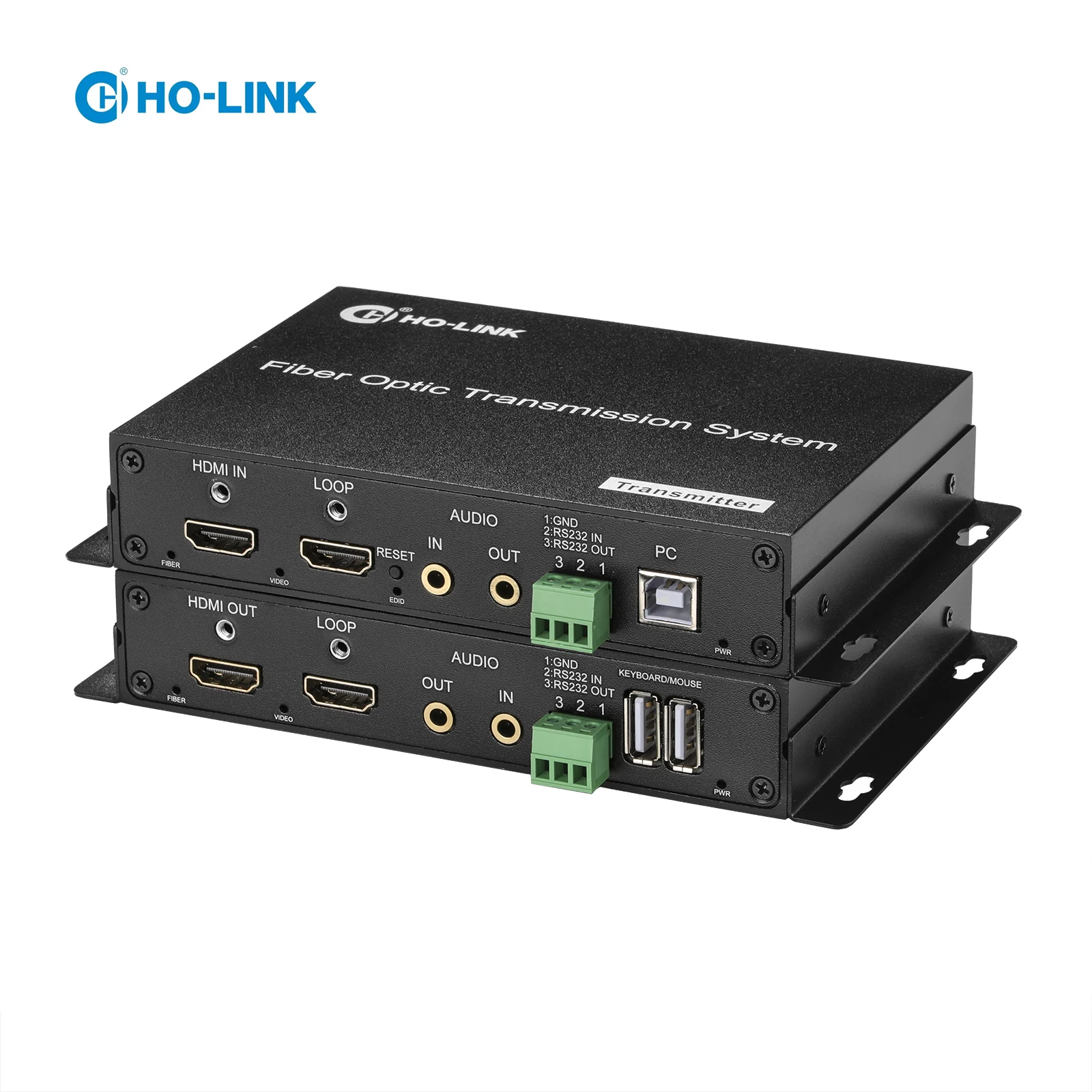 4K@60HZ HDMI to Fiber Optic Converter with KVM/data/Audio Extender with Loop Out Over LC Optic Fiber Cable 4 ch rca audio over fiber extender 20 km 2 km fiber rca audio to fiber optic converter