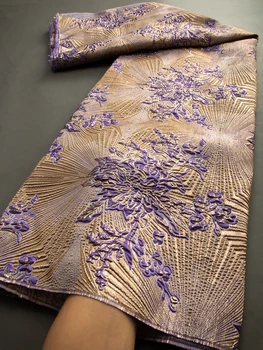 2024 Hot Sale African Brocade Lace Fabric Nigerian Jacquard Lace Fabric Organza Lace For Evening Prom Women Dresses TY3466 1