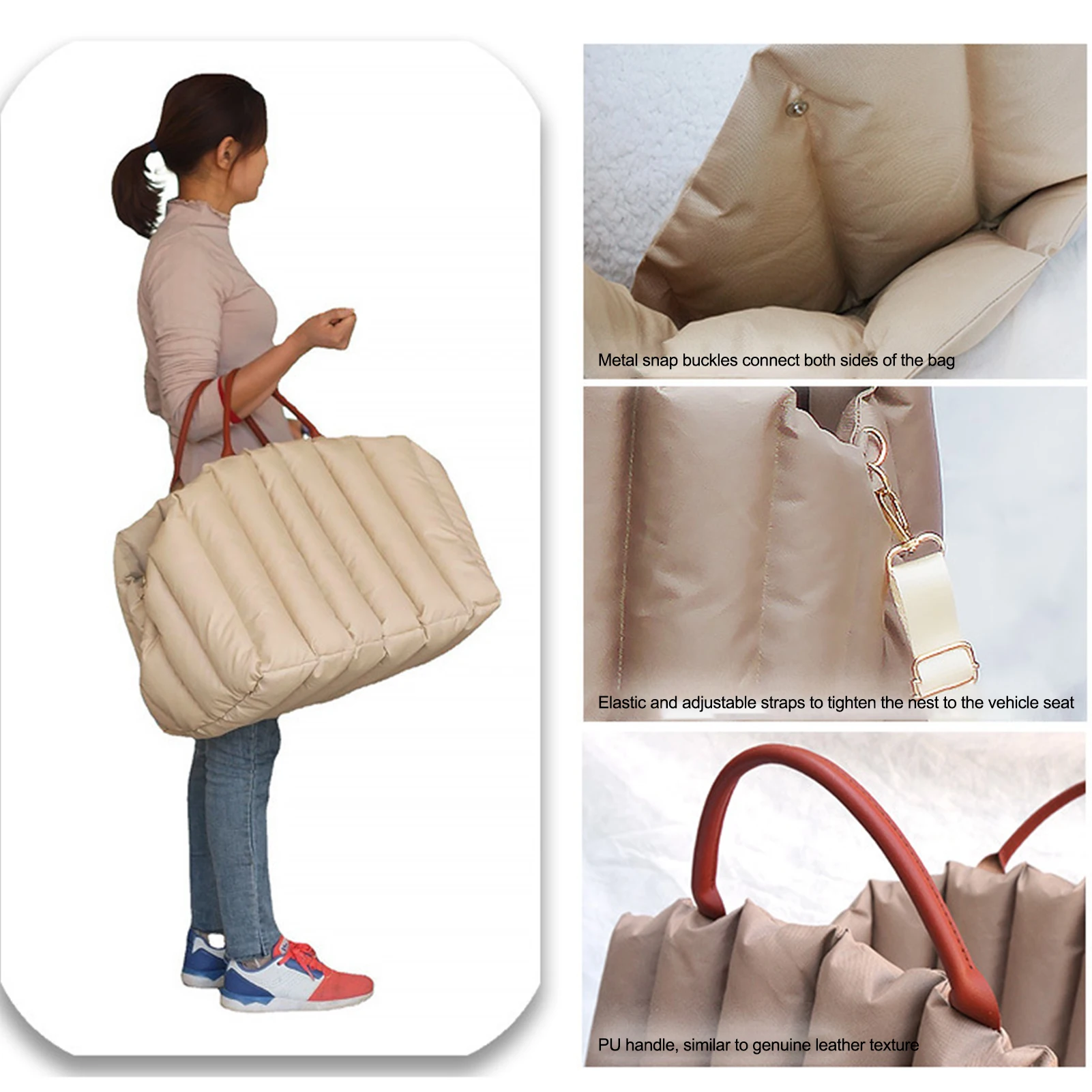 Portable pet car seat nest for small dog cat travel