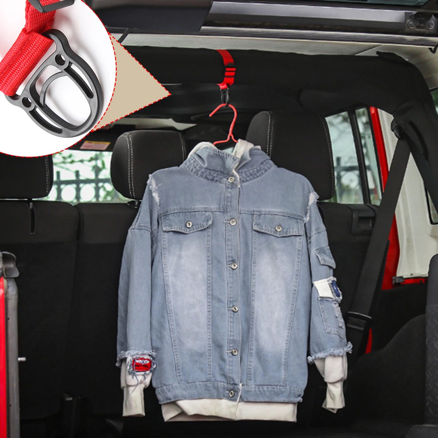 Ganci Appendiabiti Per Auto - Compatibili Con Jeep Wrangler, Facili Da Installare, Regolabili - Foto 10