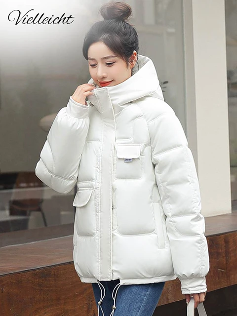 Vielleicht-Chaqueta corta gruesa con capucha para mujer, abrigos acolchados  de algodón, Parkas holgadas coreanas de gran tamaño, invierno, 2022 -  AliExpress