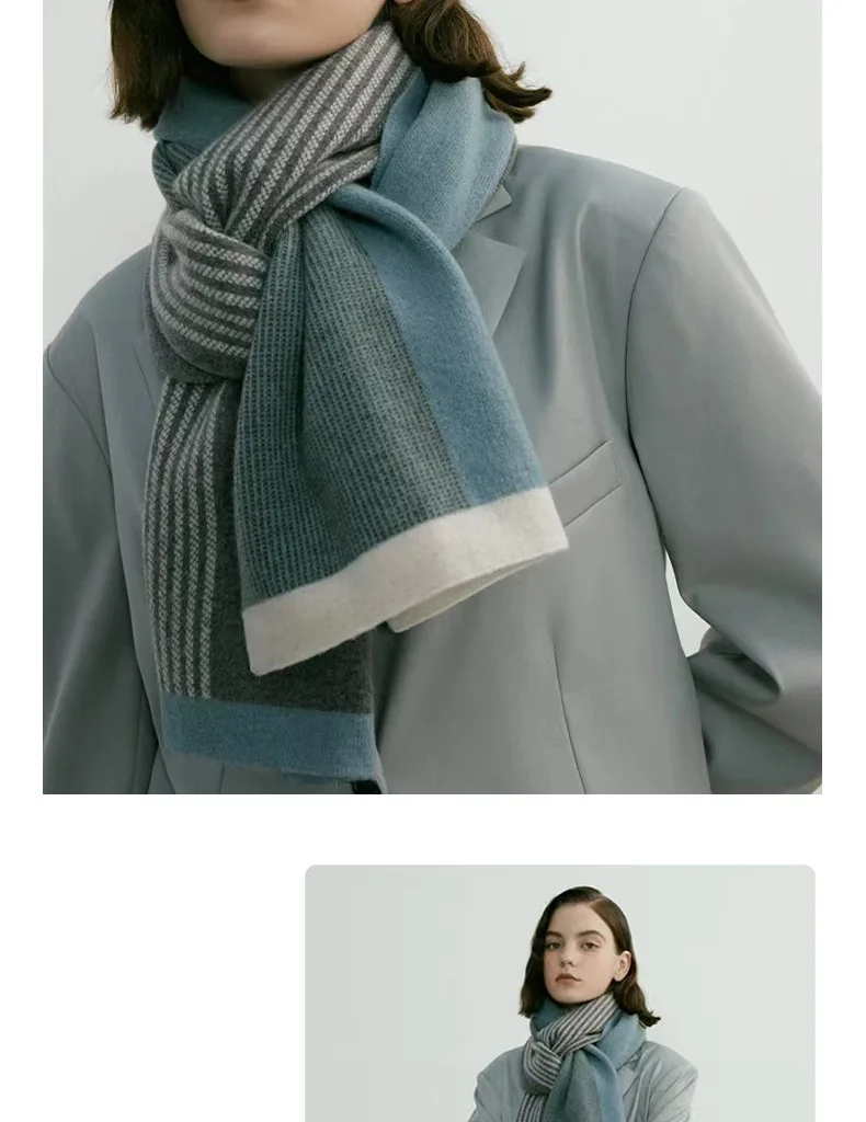 Knitted Scarf Vintage Style Warm Winter Accessory For Unisex_voghion.com