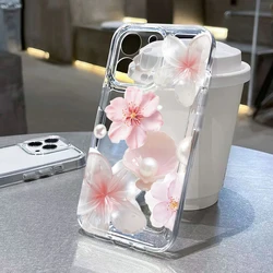 Transparent Peach Blossom Pearl TPU Phone Case Cover - Redmi Note 13 5G (BA - T0992)