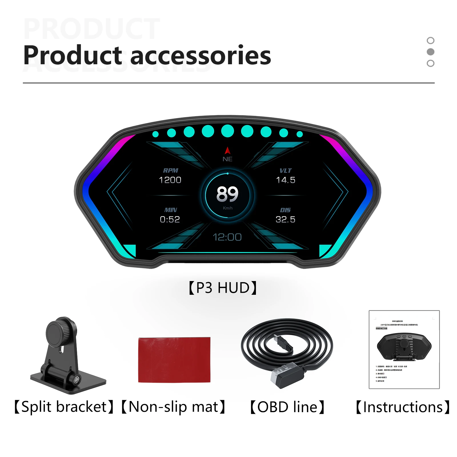P3 Hud Obd2 Car Obd Smart Digital Meter Digital Gps Speedometer on ...