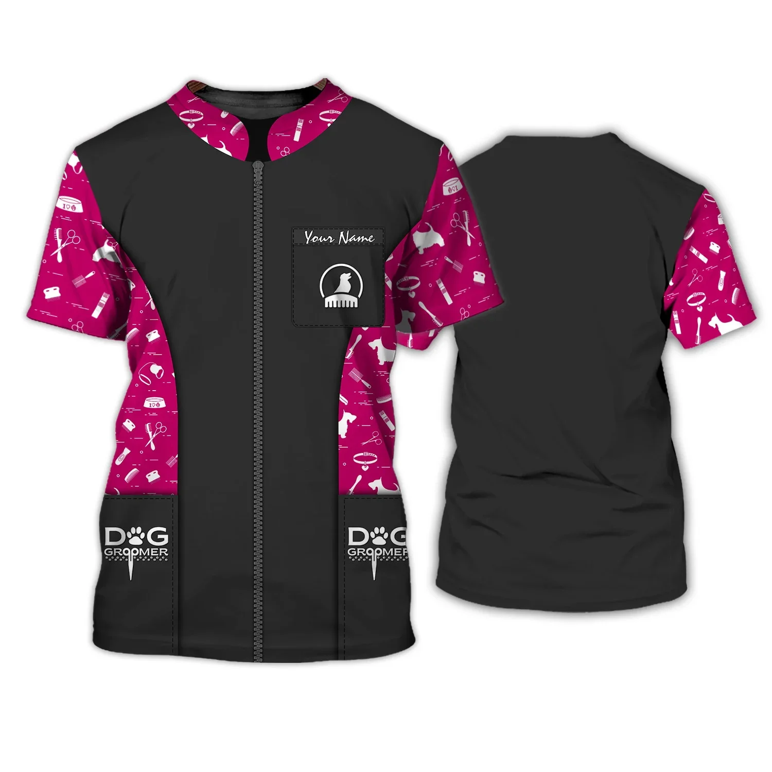 PLstar Cosmos Neueste Pet Groomer Sommer männer T-shirt Personalisierte Hund Groomer Name 3D Gedruckt t-shirt Unisex Casual Tops DW170 – Detail 21