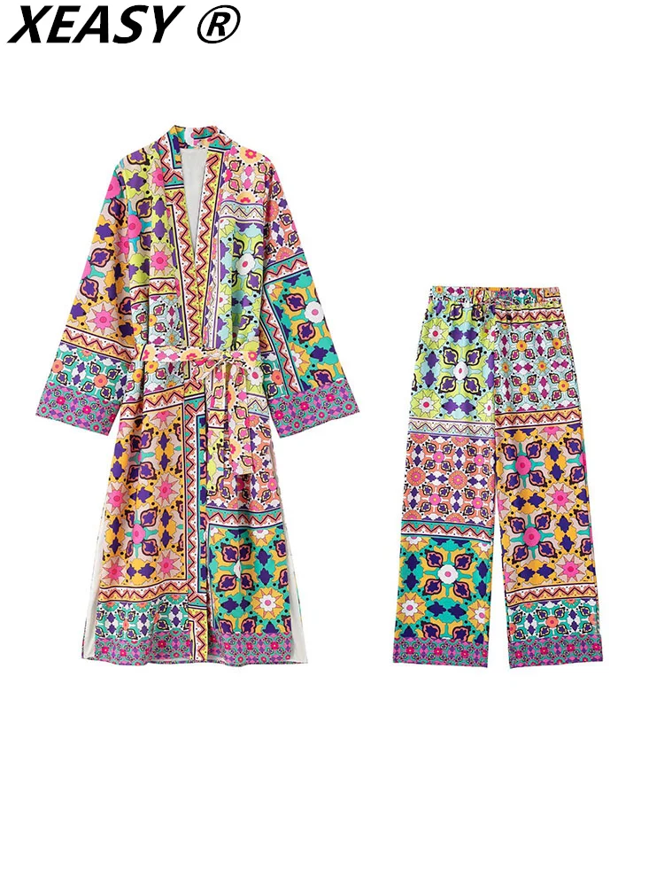 

XEASY Trouser Suits For Women 2022 Set Woman 2 Pieces Pants Set Of Two Fashion Pieces For Women Suit