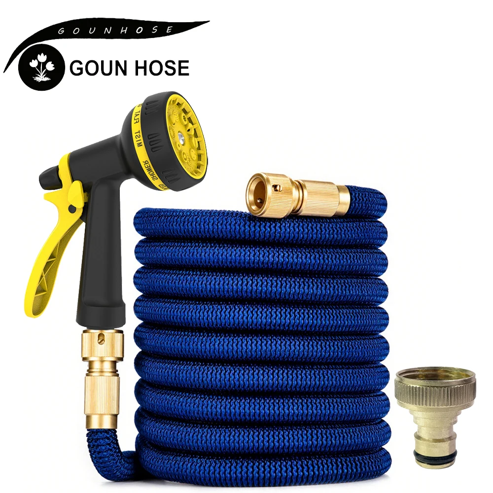 NEW 25ft-125ft Garden Hose Water Gun High-Pressure Car Wash with 10 Spraying Functions Home Garden Watering Hose for Multiple