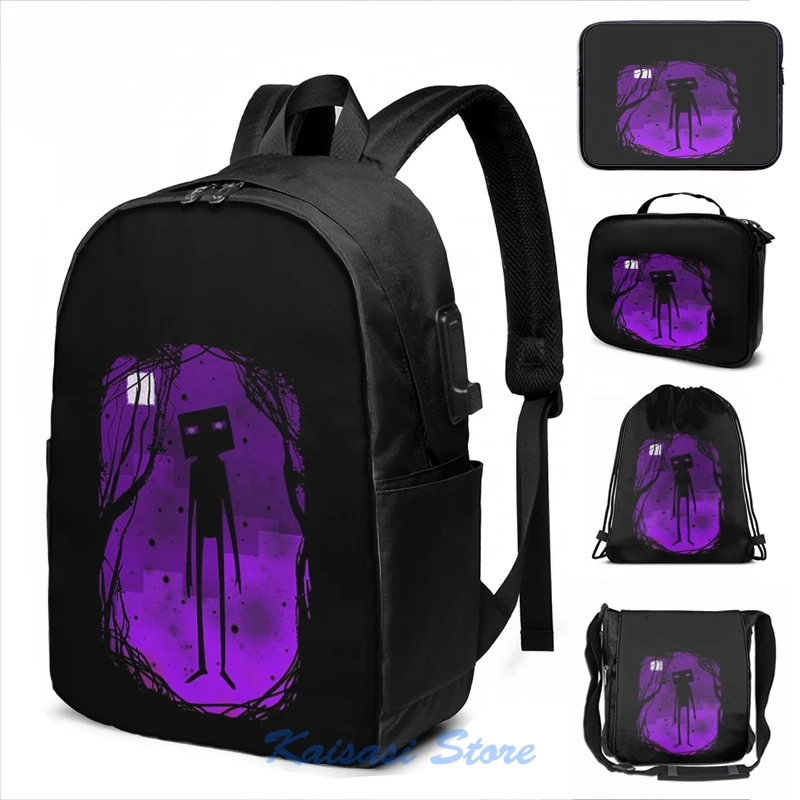 Impressão gráfica engraçada enderman carga usb mochila masculino sacos de  escola saco de viagem bolsa para portátil - AliExpress Bolsas e Malas