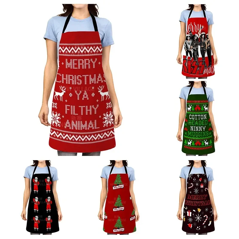 

1Pcs Cute Gnome Pattern Apron Women Men Chef Waiter Cafe Shop BBQ Hairdresser Aprons Kitchen Housework Accessories 38x47cm