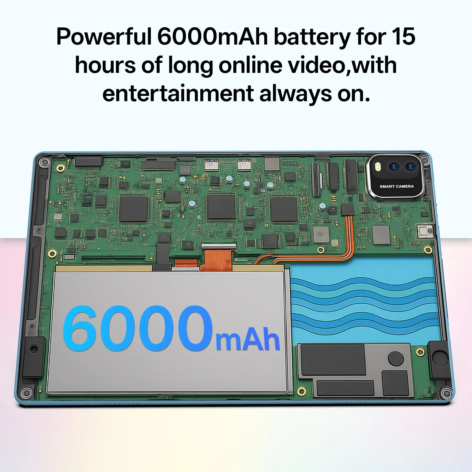 10-inch tablet PC, Android 15 system, quad-core processor, 12 (3+9) GB + 64GB storage, expandable up to 1TB, supports WiFi 6,