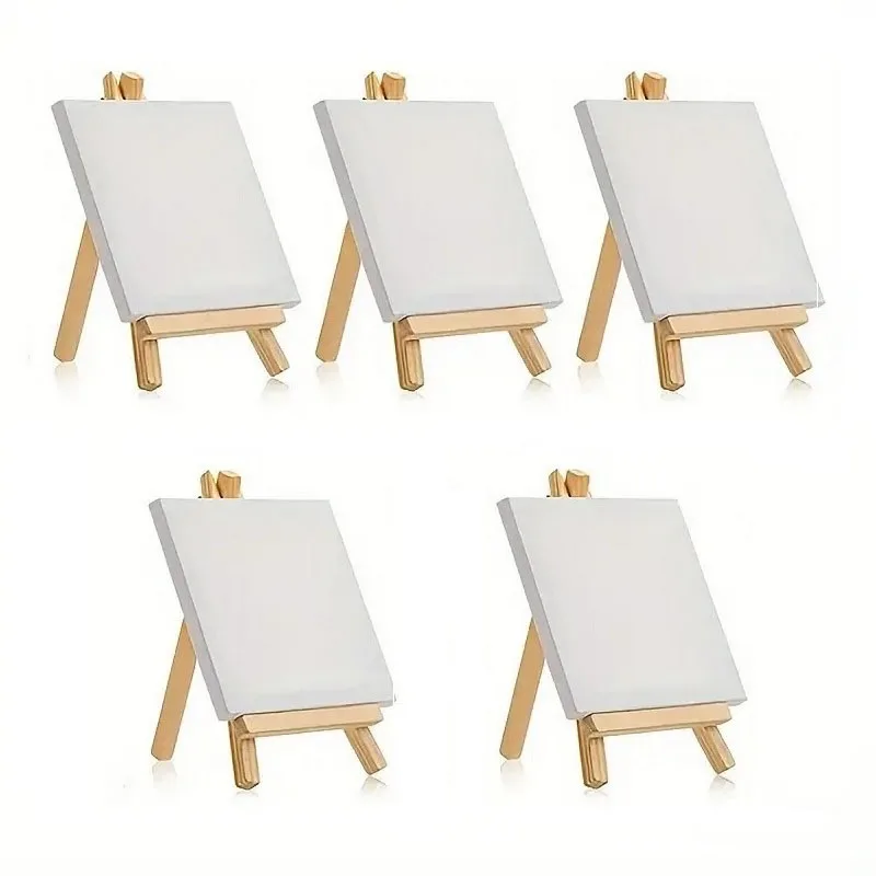 5PCS 캔버스 페인트 미니 캔버스 패키지 페인트 흰색 캔버스 페인트 스트레치 빈 샌드피스 페인트 HB01