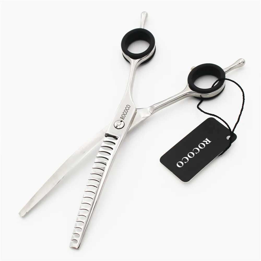 7 inch Pet Downward Curved Thinning Scissors Professional Dog Chunker Thinning Shears Cat Grooming Clipper Hair Cut Tools Silver dog grooming scissors