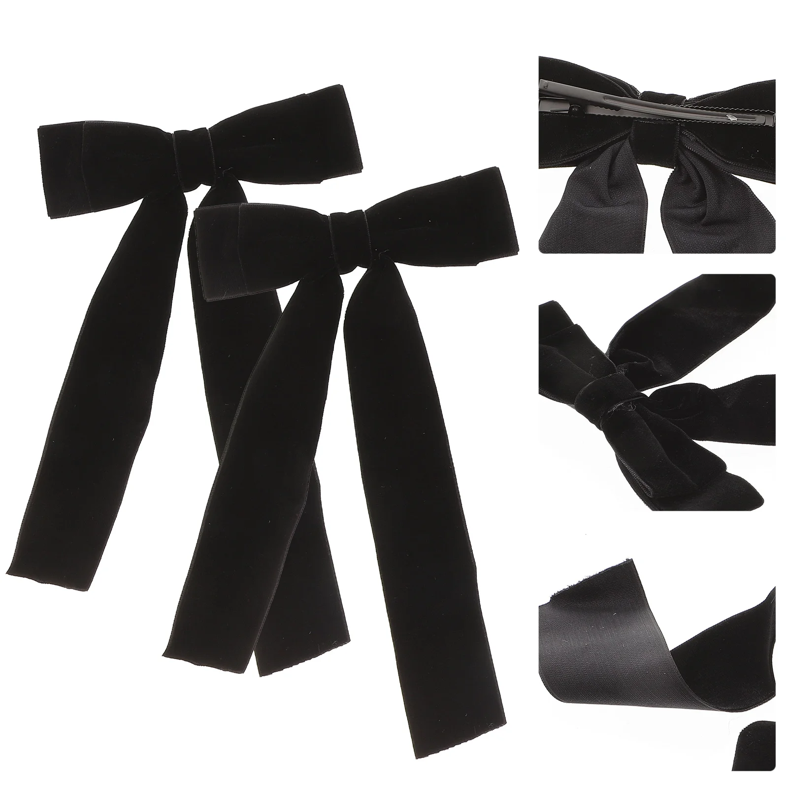

2pcs Ribbon Bow Hair Clips Bowknot Hairpins Large Bow Hair Clips Hair Accessories for