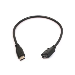 Right - Angle USB - C to Mini USB Adapter Cable for Charging and Data Transfer (Straight)