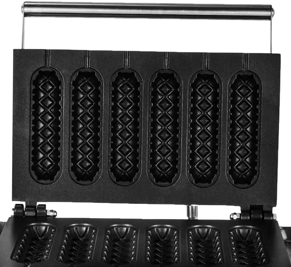 Hotdog Waffle Maker Machine Electric Corn Dog Maker 6 Slice Non-Stick Stainless Steel Waffle Baker Machine 2