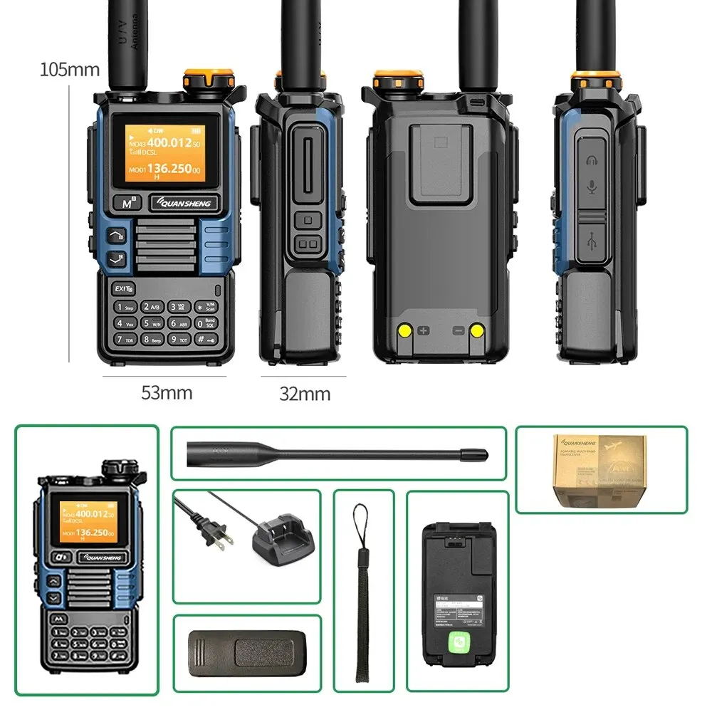Quansheng UV-K6 Upgrade UV-K5 (99) Interphone 5W Air Band Radio Tyep C Charging UHF VHF DTMF FM Scrambler NOAA Wireless Frequenc 6