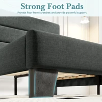 HOOMIC Bed Frame with Headboard, Fabric Platform Bed, Strong Wood Slats Support Panel Bed Mattress Foundation Allewie 4