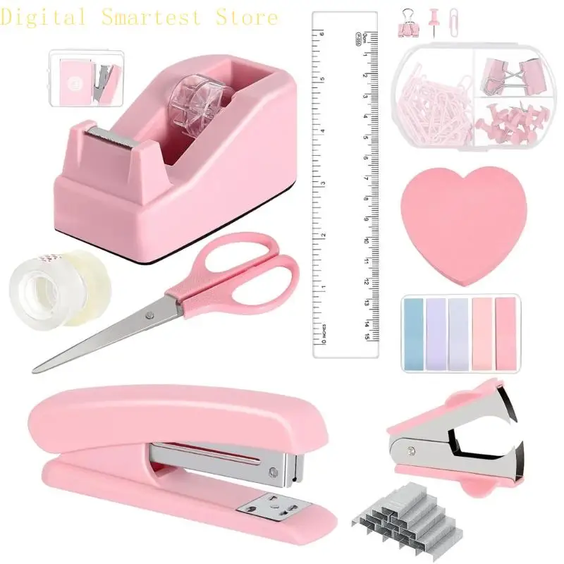 85AA Office Supplies Desk Organization 스티커 메모 스테이플 스테이플 가위 세트