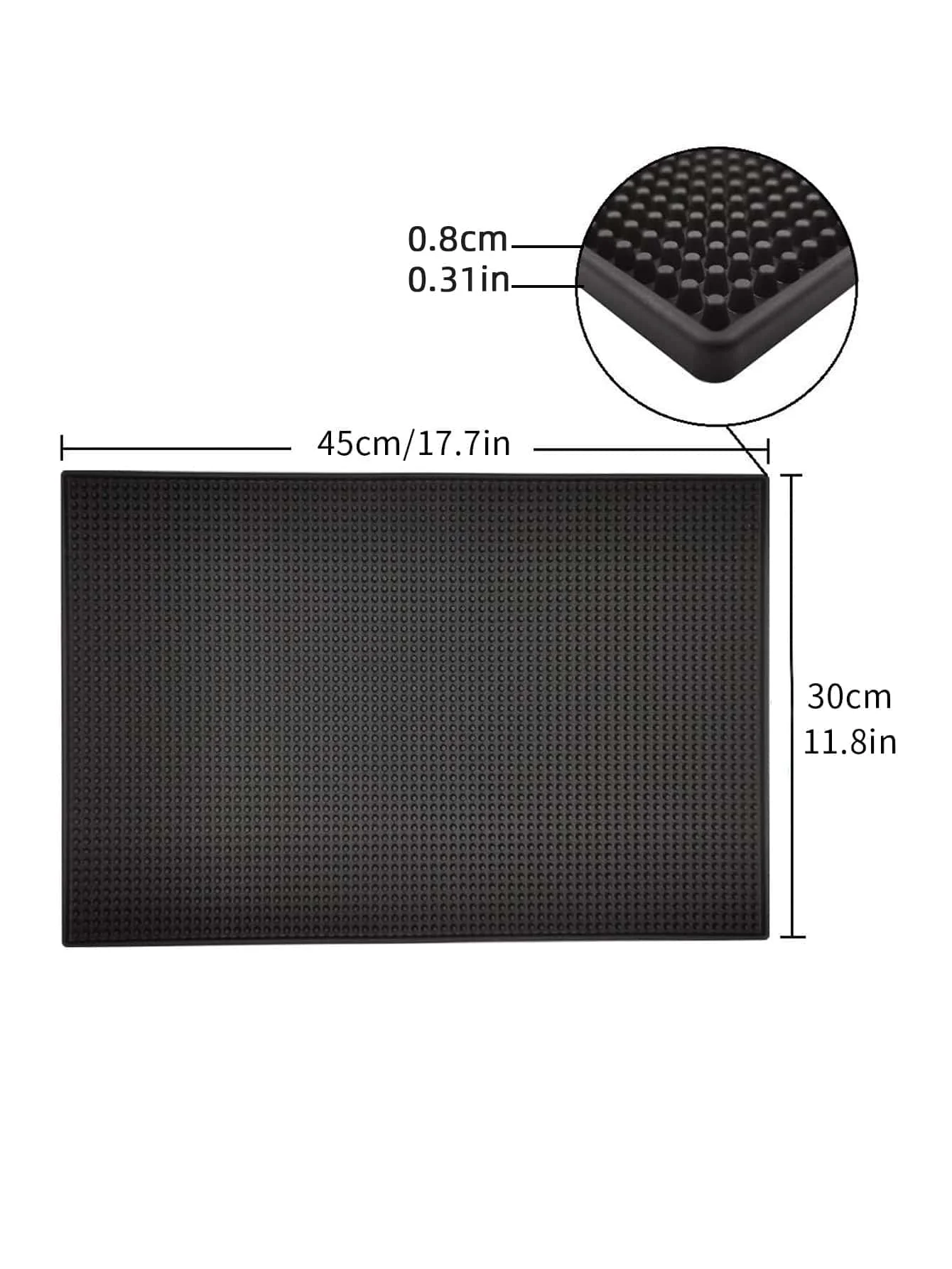 Premium Black Non-Slip Spill Mat - Thick, Durable & Stylish Bar Service Mat