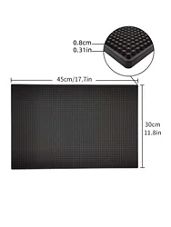 Premium Black Non - Slip Spill Mat - Thick, Durable & Stylish Bar Service Mat - 30cm x 45cm (Black)