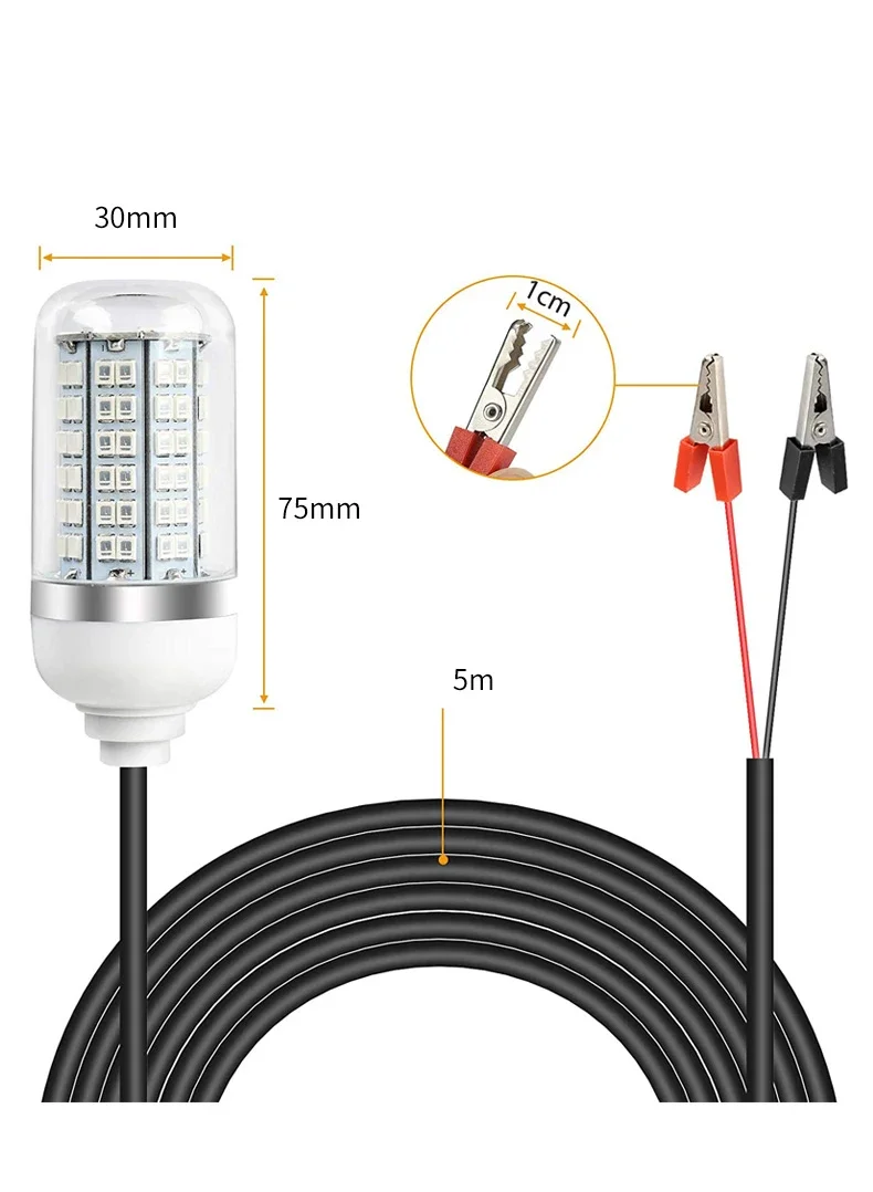 Description Picture 6 of itemLED Fishing Light Underwater Fish Lamp AC/DC12V Ip68 Bait Spotter Lights Attractive Lure To Gather Prawns Squid Krill Multicolor