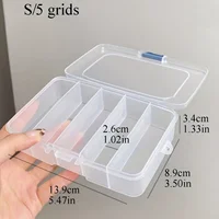 Clear 5/6-grid Portable Plastic Hair Clips Jewelry Storage Box  Accessories Organizer Household Travel Supplies With Dust Proof 3