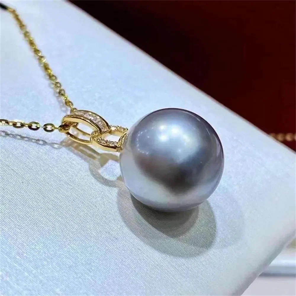 

DIY Pearl Gadgets S925 Sterling Silver Pendant Empty Tray K Gold Silver Necklace Pendant Fit 8-12mm Round D357